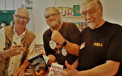 Tři sci-fi mušketýři po 30 letech :-) Ondřej Neff, Vlado Ríša a já... 